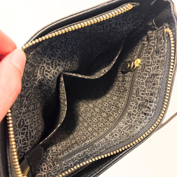 Lodis Pebbled Black Leather Crossbody Bag - Picture 8 of 10